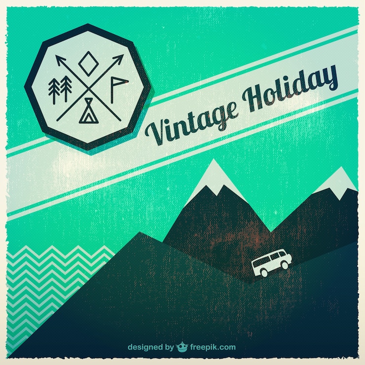Gratis Vektor vintage holiday poster