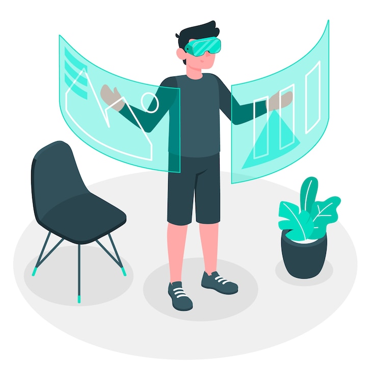 Gratis Vektor virtual reality illustration concept