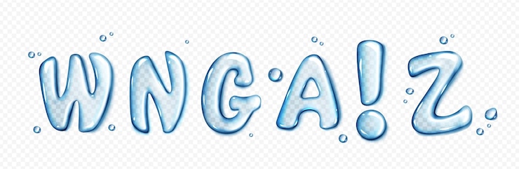 Gratis Vektor water font letters png isolated on transparent