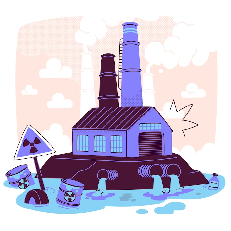 Gratis Vektor water pollution illustration