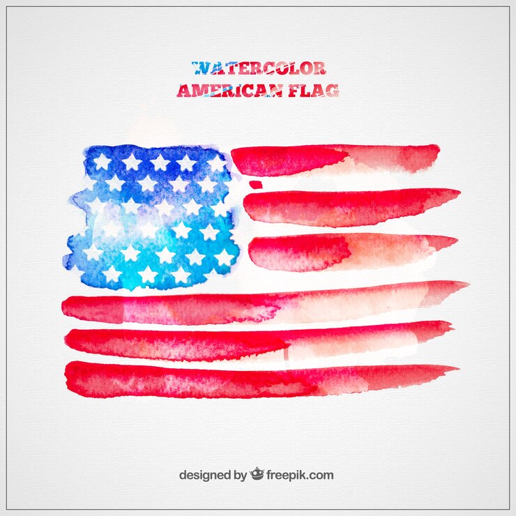 Gratis Vektor watercolor american flag