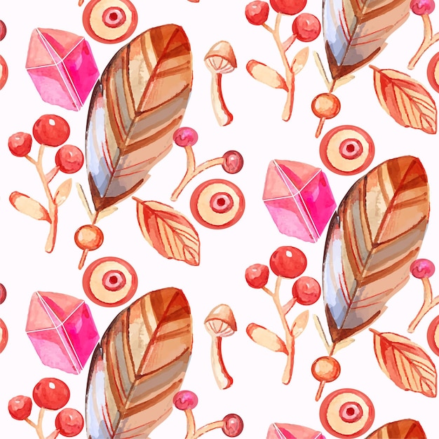 Watercolor boho pattern design