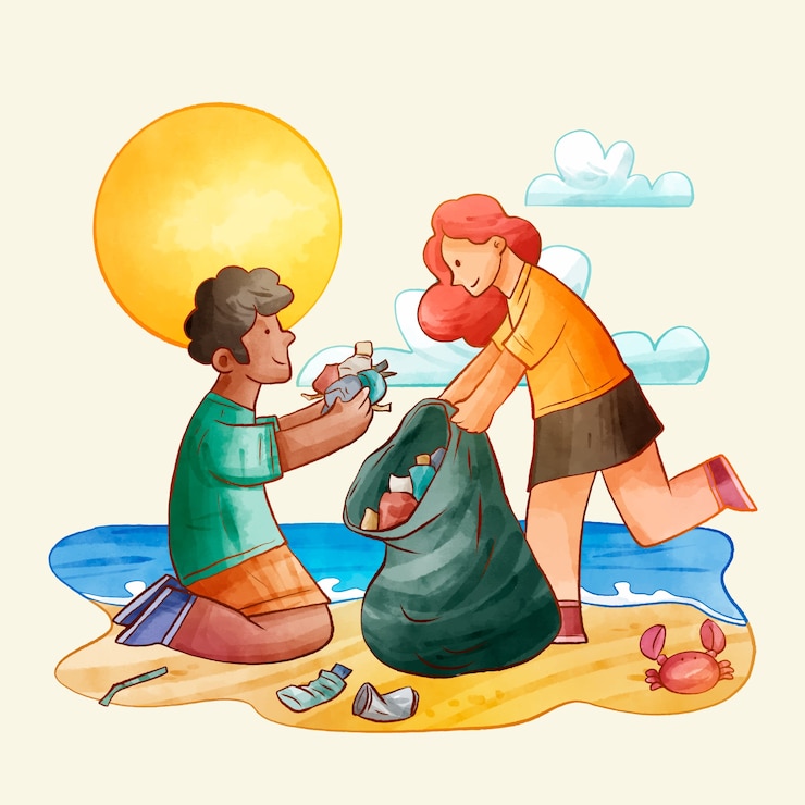 Gratis Vektor watercolor environmental protection illustration