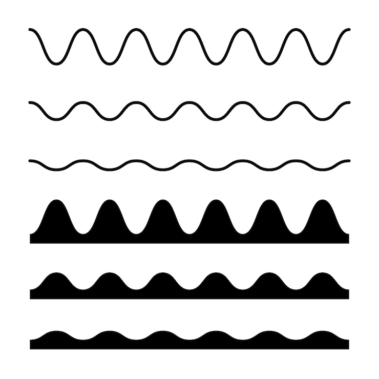 Gratis Vektor wavy lines set 2