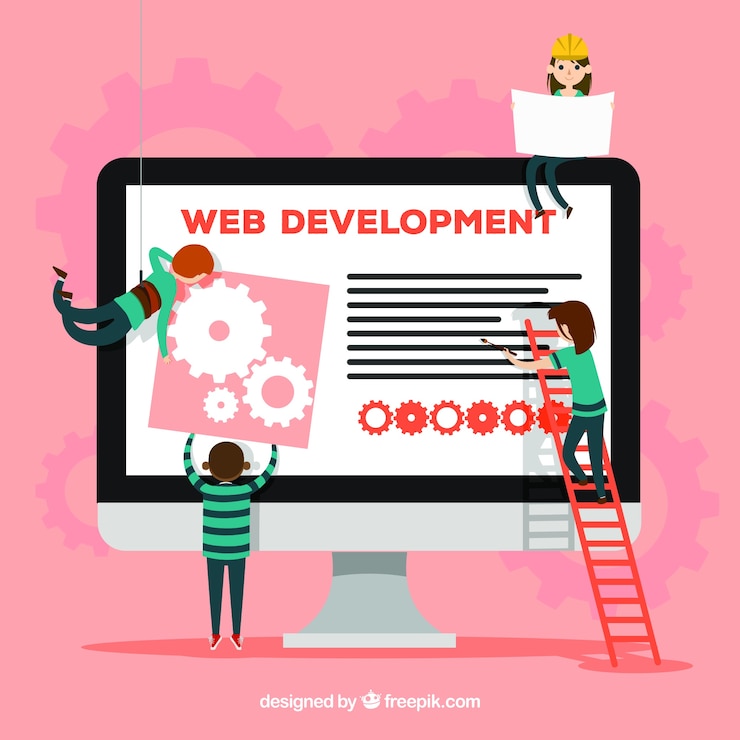 Gratis Vektor webdesignkonsept med flat stil