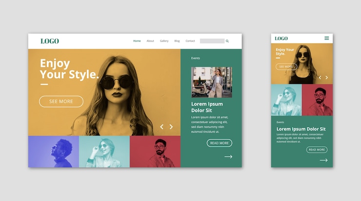 Gratis Vektor webtemplate landingsside for stiler