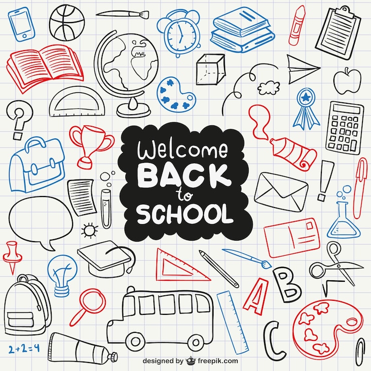 Gratis Vektor welcome back to school icons
