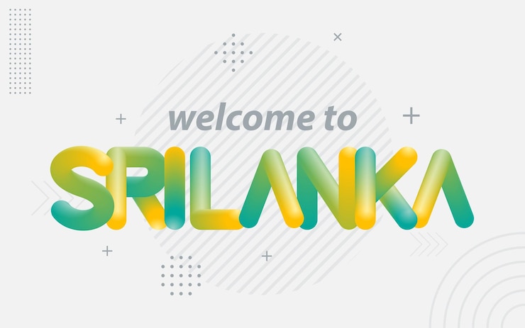 Gratis Vektor welcome to sri lanka creative typography with 3d blend effect vector illustration