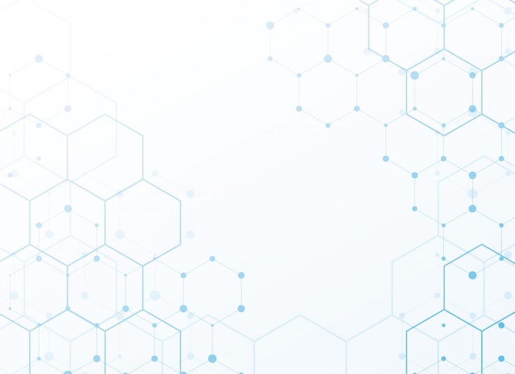 Gratis Vektor white background with blue tech hexagon