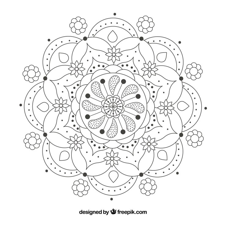 Gratis Vektor white mandala background