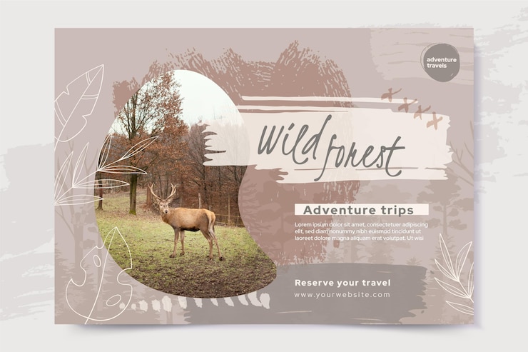 Gratis Vektor wild forest banner template