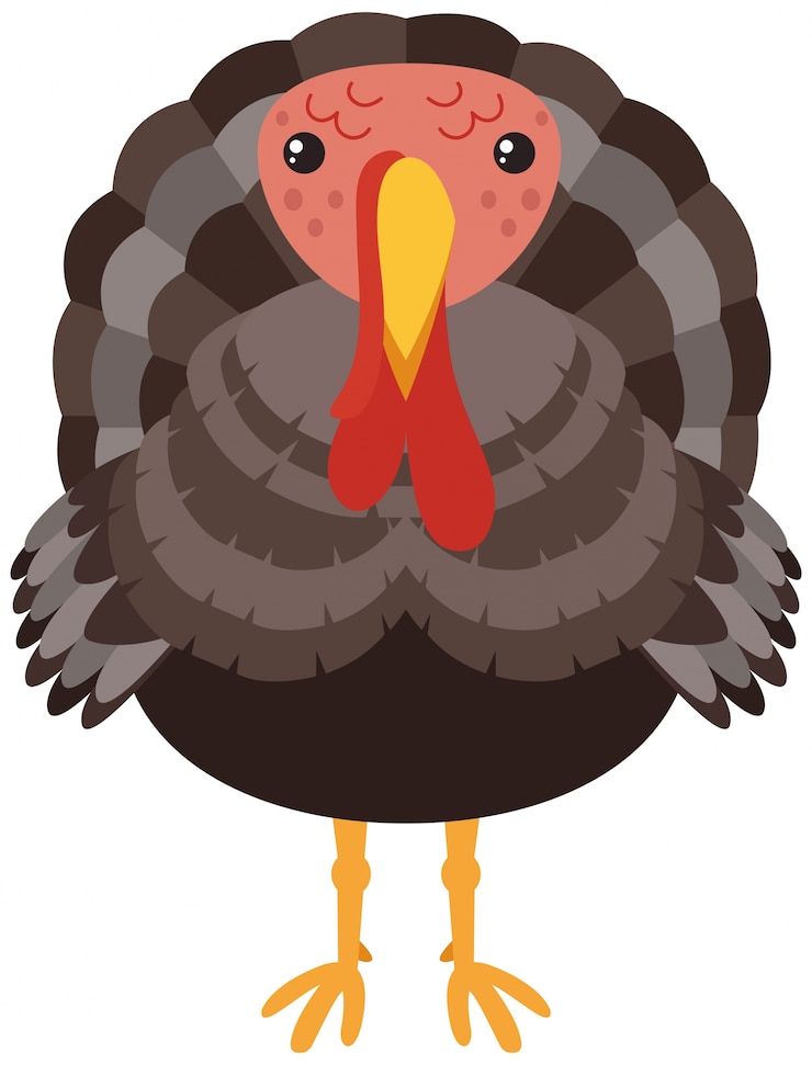 Gratis Vektor wild turket on white background