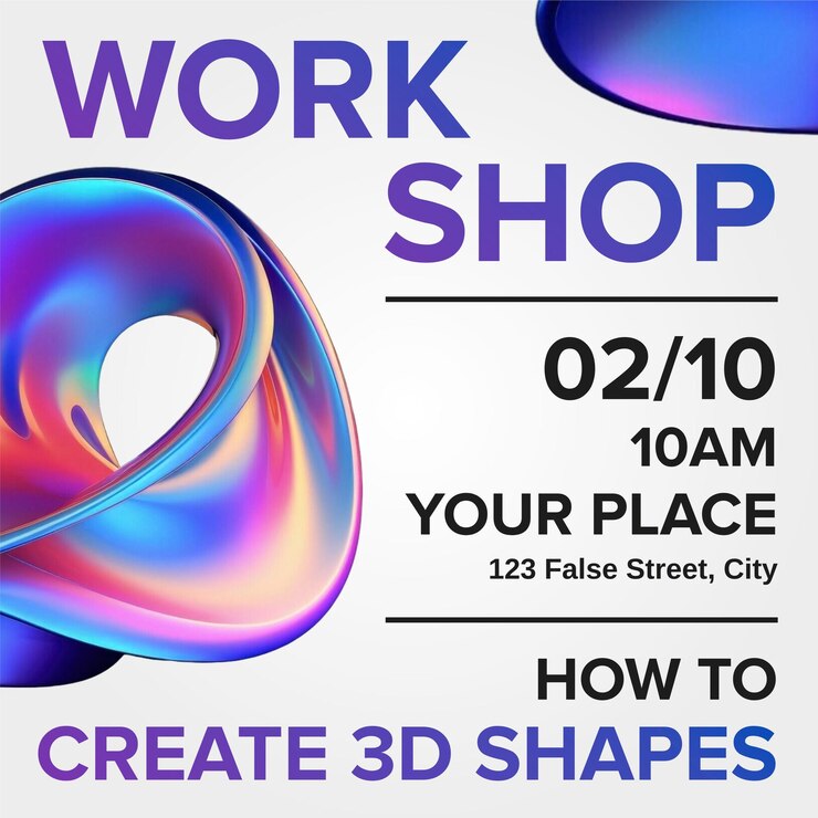 Gratis Vektor workshop how to create 3d shapes