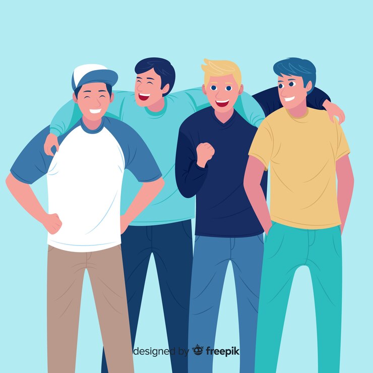 Gratis Vektor youth people hugging together background