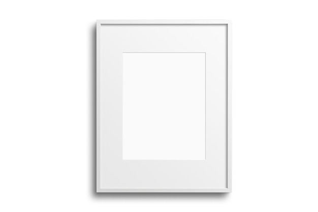 114 White portrait picture frame mockup isolated on a transparent background