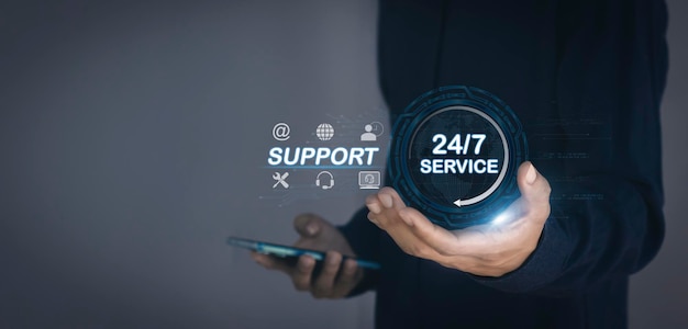 24hour online store concept 24hour online service 24hour access to global customer service