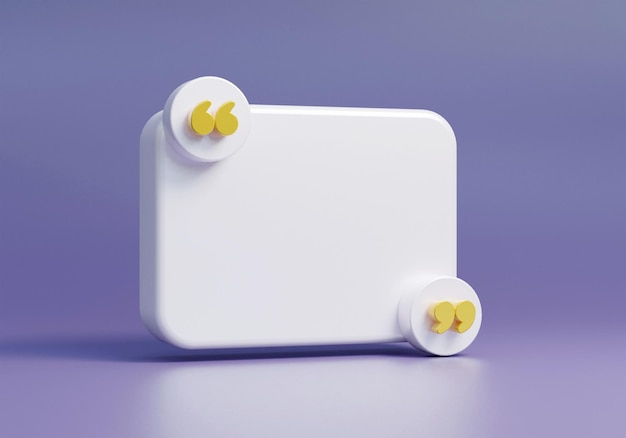 3d blank quote frame icon or quote frame ui icon