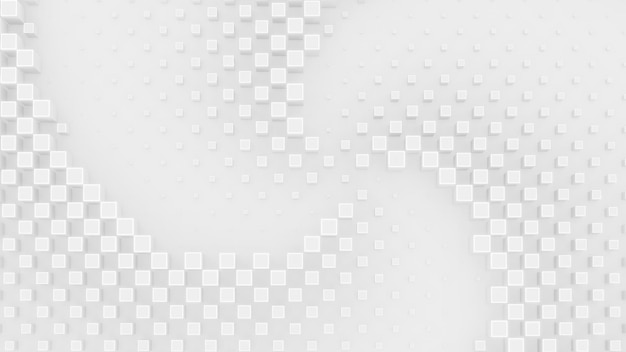 3d cubic blocks rectangle with perspective render illustration