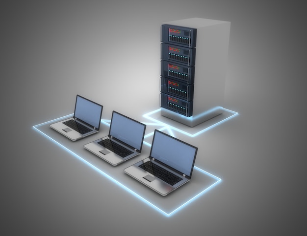 3d data center concept. 3d illustration