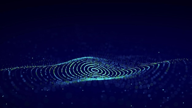 3D digital circular dynamic wave Technology smart wave Seamless flow digital structure Cyber technology background 3D rendering