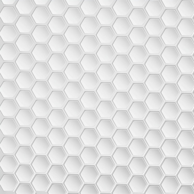 3d futuristic honeycomb mosaic white background realistic geometric texture abstract white vector
