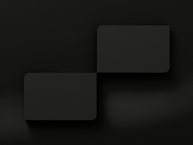 3D illustration Black business card on black background