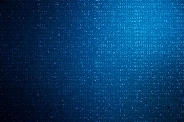 3d illustration digital code on blue background. concept code, encrypted data.