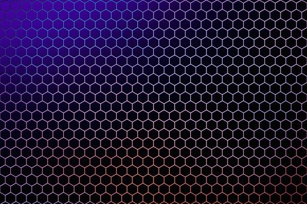 3d illustration of a colorful honeycomb Pattern of simple geometric hexagonal shapes mosaic background