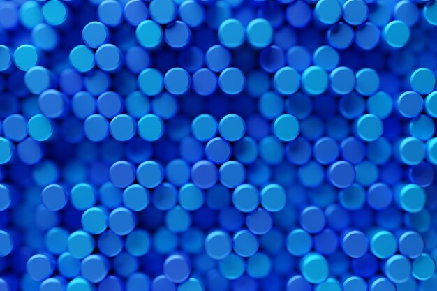 3d illustration of blue cylinders Geometry background
