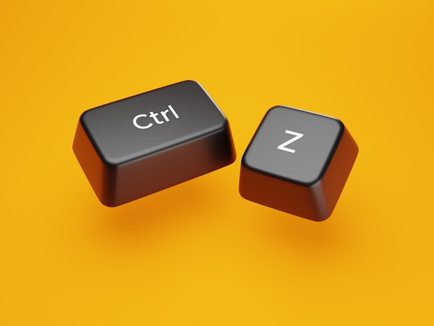 3d illustration of control z with yellow background