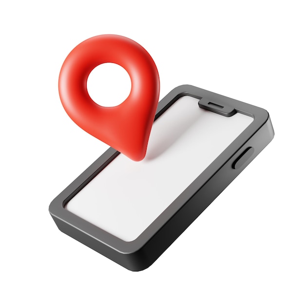 3d illustration of phone and maps