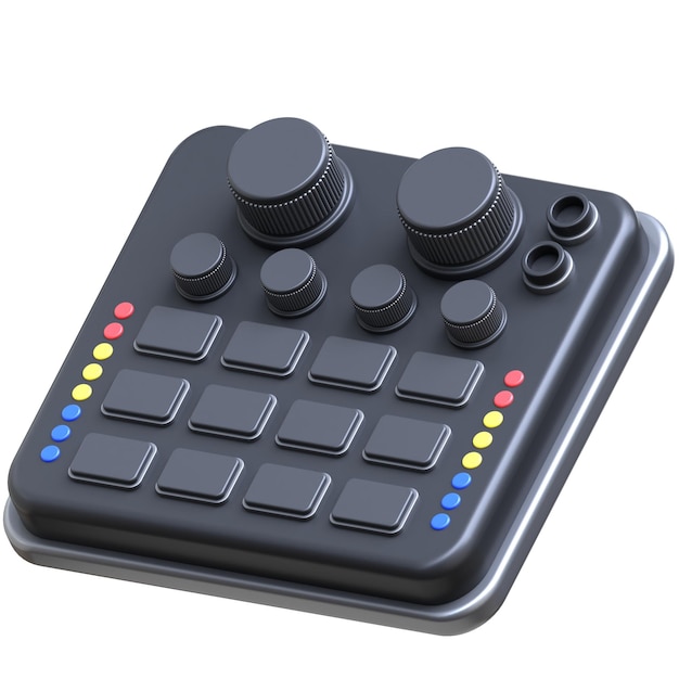 3d illustration rendering icon sound card mixer audio hardware