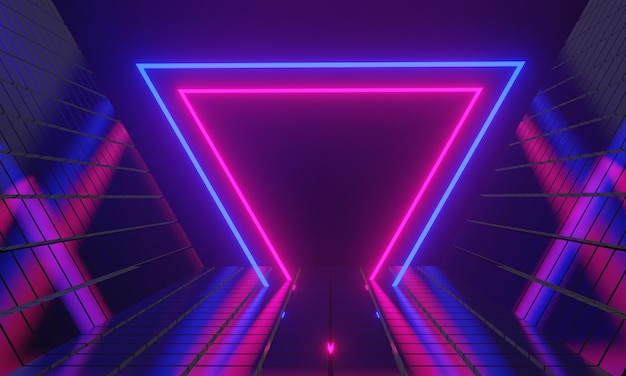 3d illustration renderinggaming gamer background abstract wallpapercyberpunk style metaverse scifi game neon glow of stage scene pedestal room