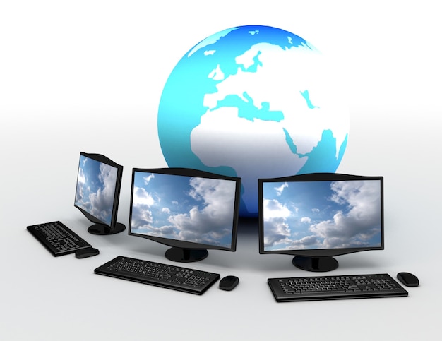 3d internet concept. 3d rendered illustration
