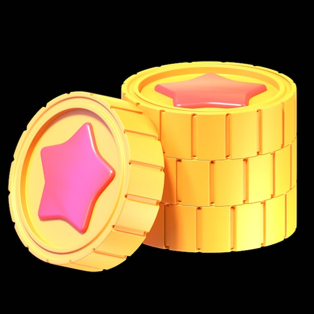 3D ISOLATED ICON ILLUSTRATION GAME WEAPON COINS