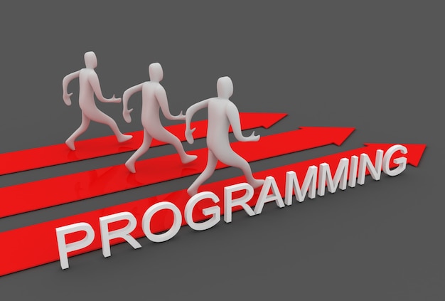 3D man run to success. 3d rendered illustration