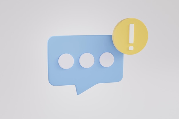 3d mockup Chat message icon 3d render 3d illustration Minimal creative design Social media message Information sign business concept Mobile phone communication Internet information