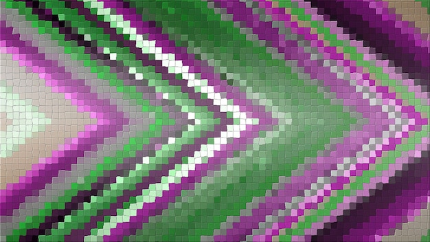 3D mosaic rendering based on an abstract angular composition consisting of panels and lines
