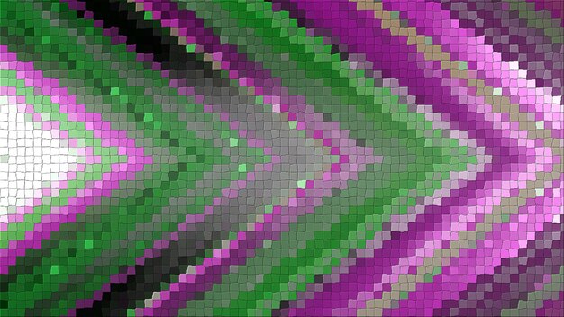 3D mosaic rendering based on an abstract angular composition consisting of panels and lines

