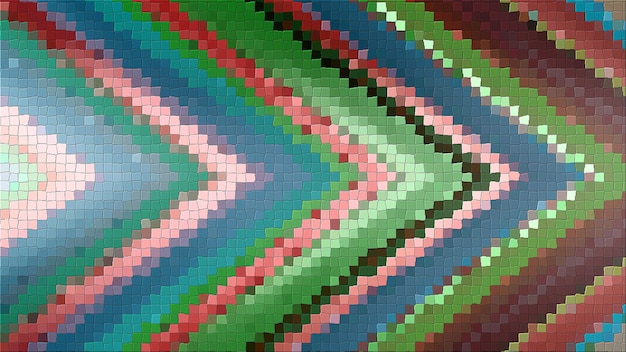 3D mosaic rendering based on an abstract angular composition consisting of panels and lines
