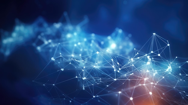 3d network connections with plexus design background generative ai aig21