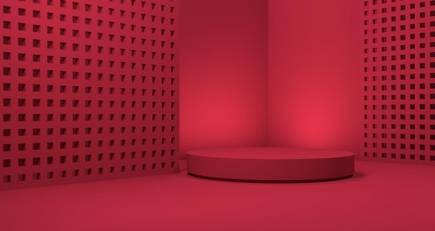 3D Podium for Product Display Using Magenta Color
