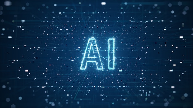 3d render ai artificial technology digital data concept