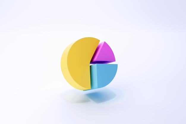 3d render business graph donut chart icon  3d render illustration