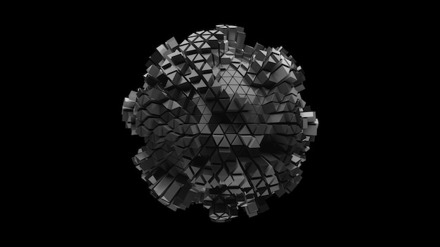 3d render of triangle shapes. Repeatable extrude triangular forms with random height level.