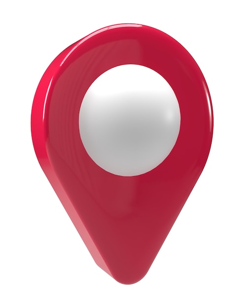 3d render red location map pin icon