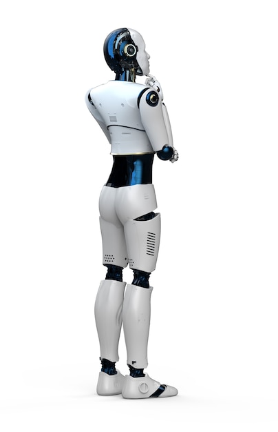 3d rendering artificial intelligence robot or cyborg analyze or compute