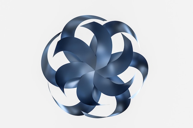 3d rendering blue decorative flower artistic background