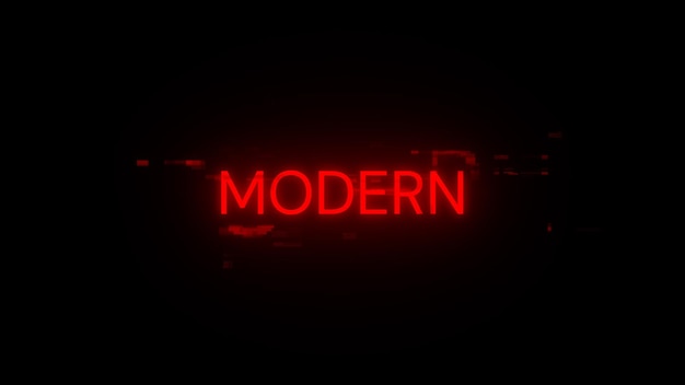 3D rendering Modern text with screen effects of technological glitches