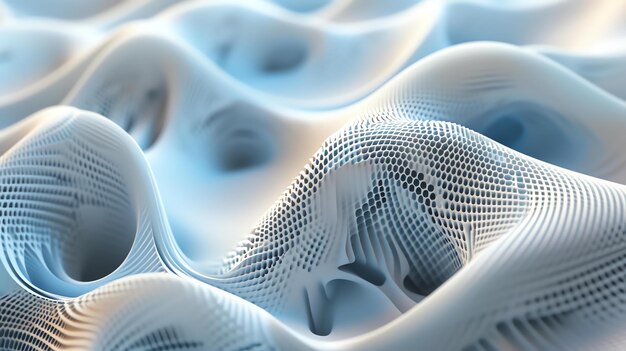 3d rendering of a white organic structure with a cellular pattern the structure is smooth and flowing with a sense of depth and complexity